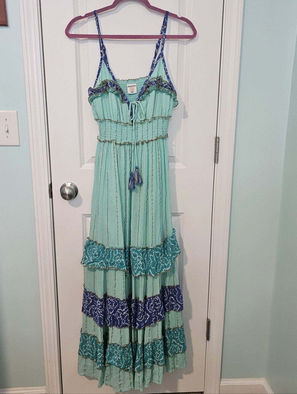 NWOT- Beautiful Beachy Boho Tiered Maxi Dress- Size S/M